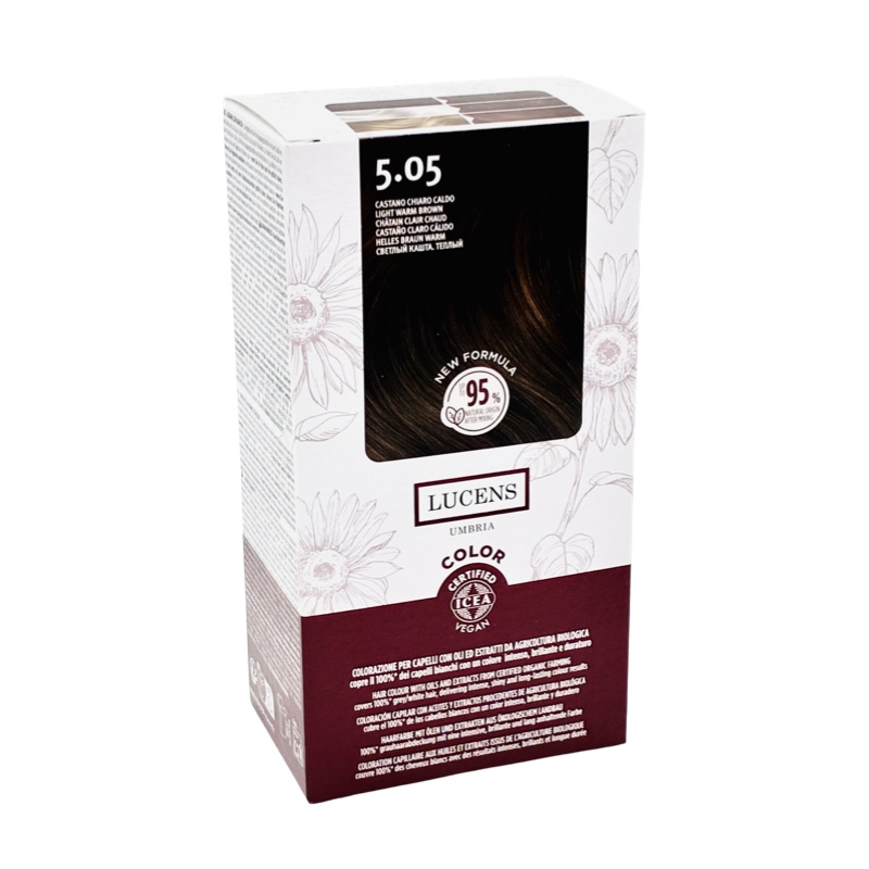 Tinta Capelli Colore Castano Chiaro Caldo Numero 5.05 New Formula Lucens Umbria