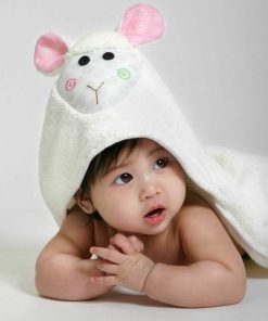 Asciugamano Baby con cappuccio LOLA L’AGNELLINO 0-18 mesi 76×76 cm Zoocchini